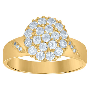 10kt Two-tone Gold Womens Cubic Zirconia Engagement Ring