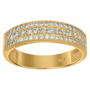 10kt Two-tone Gold Womens Round Cubic Zirconia Trio Ring Set