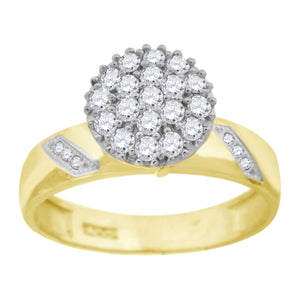 10kt Two-tone Gold Womens Cubic Zirconia Round Engagement Ring