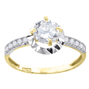 10kt Two-tone Gold Womens Cubic Zirconia DC Engagement Ring