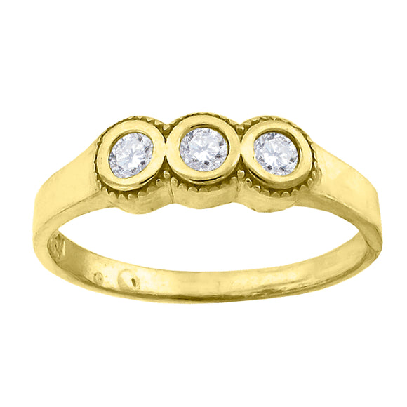 10kt Yellow Gold Childs Cubic Zirconia CZ Baby Band Ring