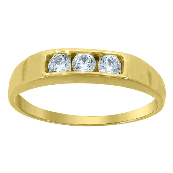10kt Yellow Gold Childs Cubic Zirconia CZ Baby Band Ring