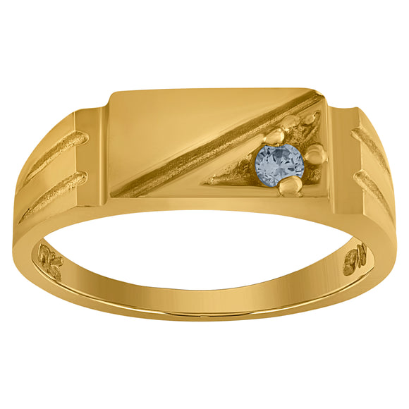 10kt Yellow Gold Cubic Zirconia Baby Signet Ring