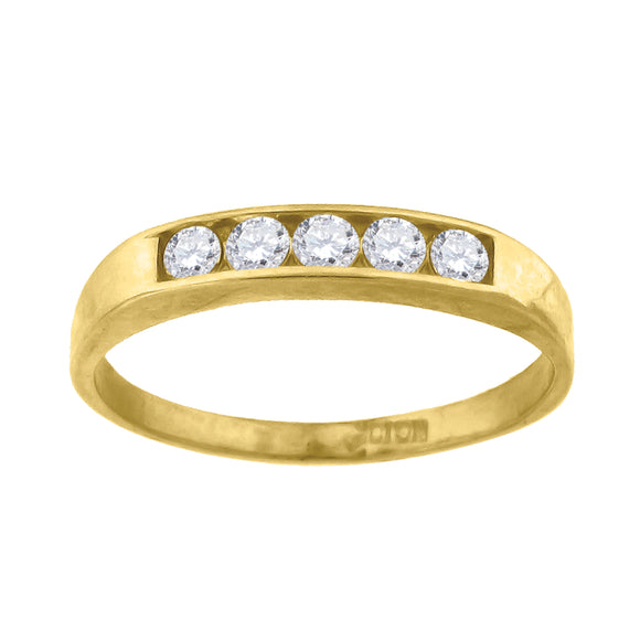 10kt Yellow Gold Childs Cubic Zirconia CZ Baby Band Ring