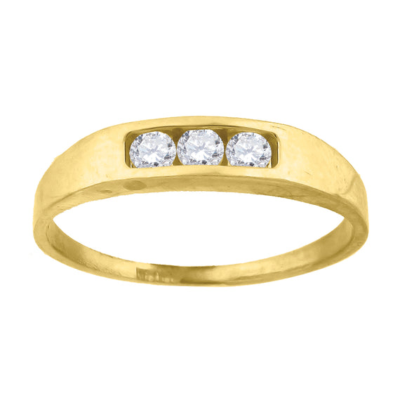 10kt Yellow Gold Childs Cubic Zirconia CZ Baby Band Ring