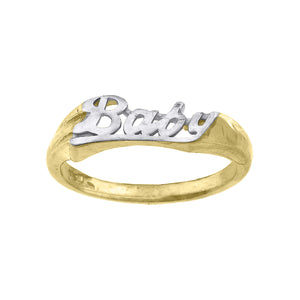 10kt Two-tone Gold Baby Band Ring