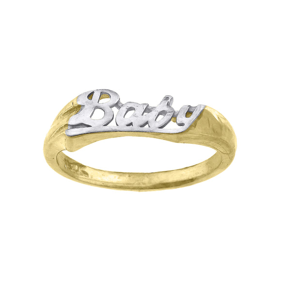 10kt Two-tone Gold Baby Band Ring