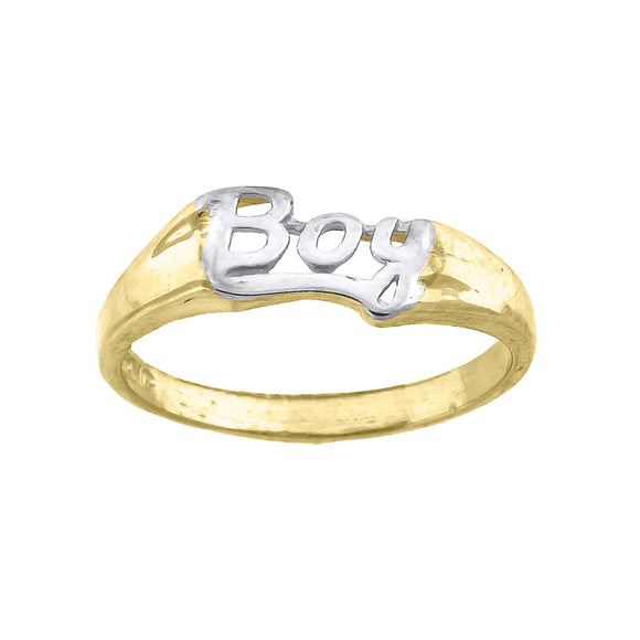 10kt Two-tone Gold Baby Boy Band Ring