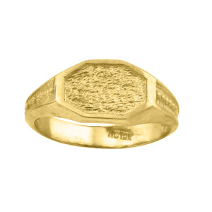 10kt Yellow Gold Textured Baby Signet Band Ring