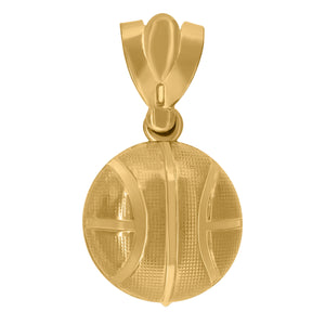 10KT Yellow Gold Mens Basketball Sports Charm Pendant