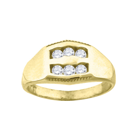 10kt Yellow Gold Childrens Cubic Zirconia CZ Polished Finish Band Ring