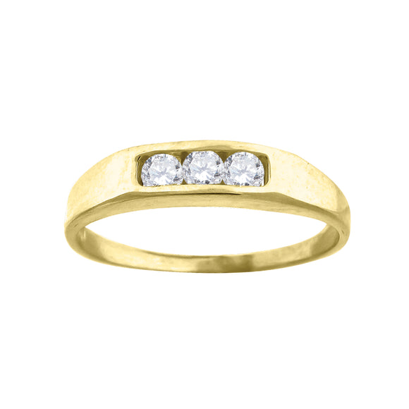 10kt Yellow Gold Childrens Cubic Zirconia CZ Polished Finish Band Ring