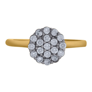 10kt Two-tone Gold Womens Cubic Zirconia CZ Cluster Promise Ring