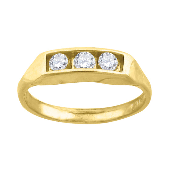 10kt Yellow Gold Childrens Cubic Zirconia CZ Polished Finish Ring