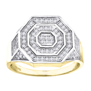 10kt Two-tone Gold Mens Cubic Zirconia Engagement Ring