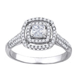 925 Sterling Silver Womens Princess Cut Cubic-Zirconia Fashion Bridal Ring Size 9