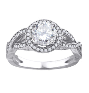 925 Sterling Silver Womens Cubic-Zirconia Fashion Bridal Ring Size 6