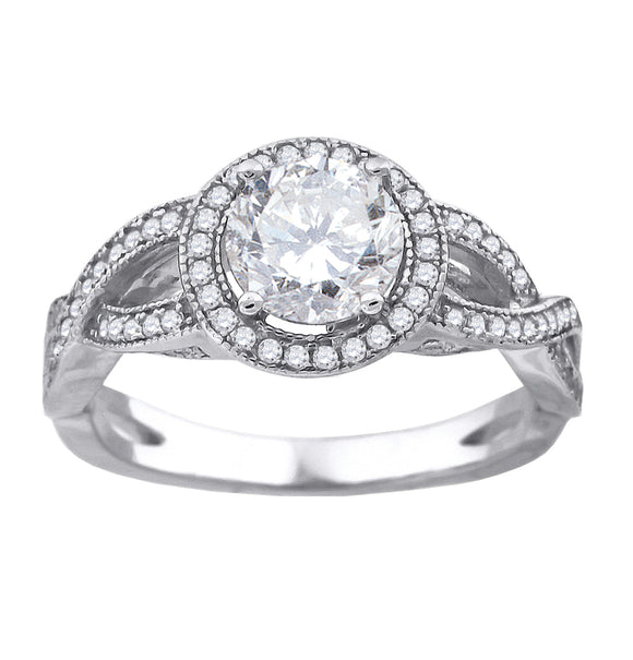 925 Sterling Silver Womens Cubic-Zirconia Fashion Bridal Ring Size 6