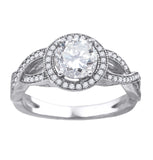 925 Sterling Silver Womens Cubic-Zirconia Fashion Bridal Ring Size 6