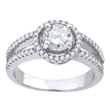 925 Sterling Silver Womens Cubic-Zirconia Fashion Bridal Ring Size 7