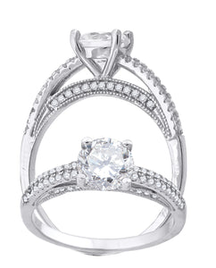 925 Sterling Silver Womens Cubic-Zirconia Fashion Bridal Ring Size 6