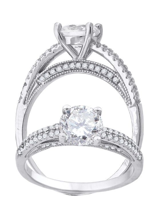 925 Sterling Silver Womens Cubic-Zirconia Fashion Bridal Ring Size 6