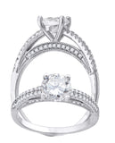 925 Sterling Silver Womens Cubic-Zirconia Fashion Bridal Ring Size 9