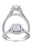 925 Sterling Silver Womens Princess Cut Cubic-Zirconia Fashion Bridal Ring Size 9