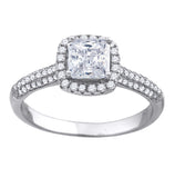 925 Sterling Silver Womens Princess Cut Cubic-Zirconia Fashion Bridal Ring Size 9