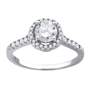 925 Sterling Silver Womens Cubic-Zirconia Fashion Bridal Ring Size 6