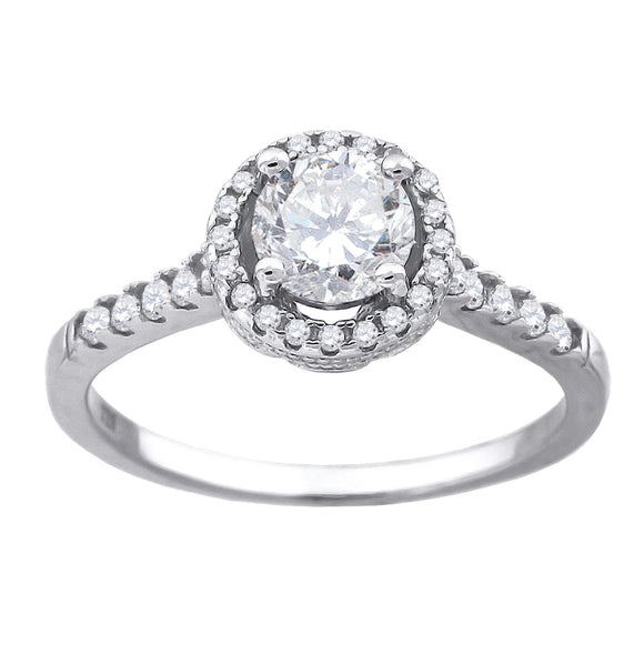 925 Sterling Silver Womens Cubic-Zirconia Fashion Bridal Ring Size 6