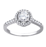 925 Sterling Silver Womens Cubic-Zirconia Fashion Bridal Ring Size 6