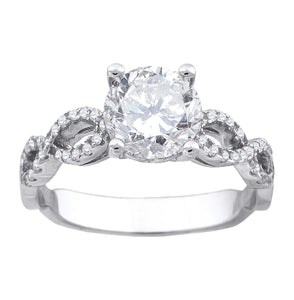 925 Sterling Silver Womens Cubic-Zirconia Fashion Bridal Ring Size 6