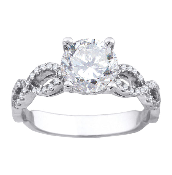 925 Sterling Silver Womens Cubic-Zirconia Fashion Bridal Ring Size 6