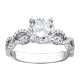 925 Sterling Silver Womens Cubic-Zirconia Fashion Bridal Ring Size 6