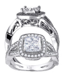 925 Sterling Silver Womens Princess Cut Cubic-Zirconia Fashion Bridal Ring Size 7