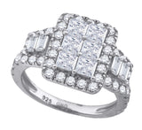 925 Sterling Silver Womens Cubic Zirconia Rectangle Engagement Ring Size 8