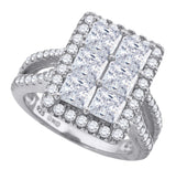 925 Sterling Silver Womens Cubic Zirconia Rectangle Engagement Ring Size 8