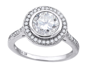 925 Sterling Silver Womens Cubic Zirconia Engagement Ring Size 6