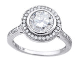 925 Sterling Silver Womens Cubic Zirconia Engagement Ring Size 7