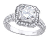 925 Sterling Silver Womens Cubic Zirconia Engagement Ring Size 6