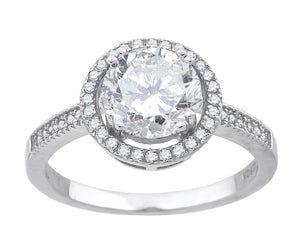 925 Sterling Silver Womens Cubic Zirconia Engagement Ring Size 6