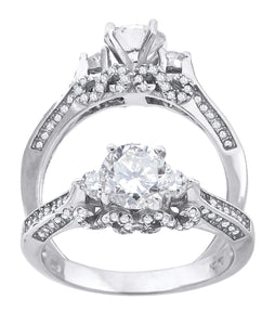 925 Sterling Silver Womens Cubic Zirconia Engagement Ring Size 6