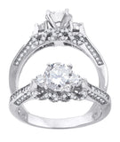 925 Sterling Silver Womens Cubic Zirconia Engagement Ring Size 7