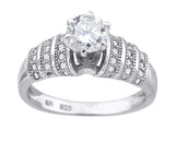 925 Sterling Silver Womens Cubic Zirconia Engagement Ring Size 7