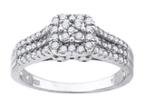 925 Sterling Silver Womens Cubic Zirconia Square Engagement Ring Size 6