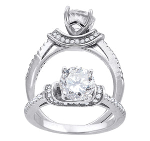 925 Sterling Silver Womens Cubic Zirconia Engagement Ring Size 6