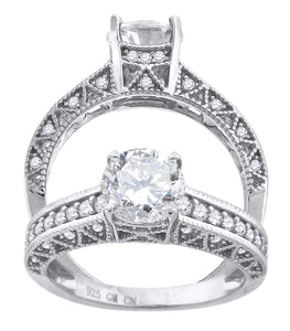 925 Sterling Silver Womens Cubic Zirconia Fashion Engagement Ring Size 7