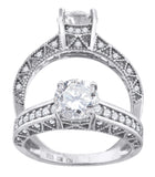 925 Sterling Silver Womens Cubic Zirconia Fashion Engagement Ring Size 8