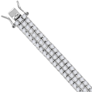 925 Sterling Silver Mens Cubic Zirconia Tennis Bracelet